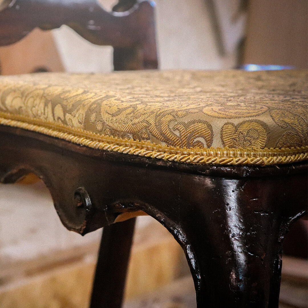Seduta imbottita di una sedia d'epoca