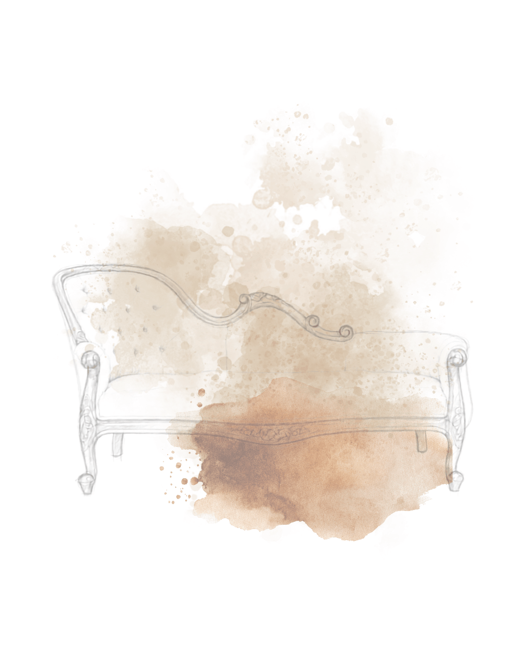 Illustrazione di un antico divanetto imbottito