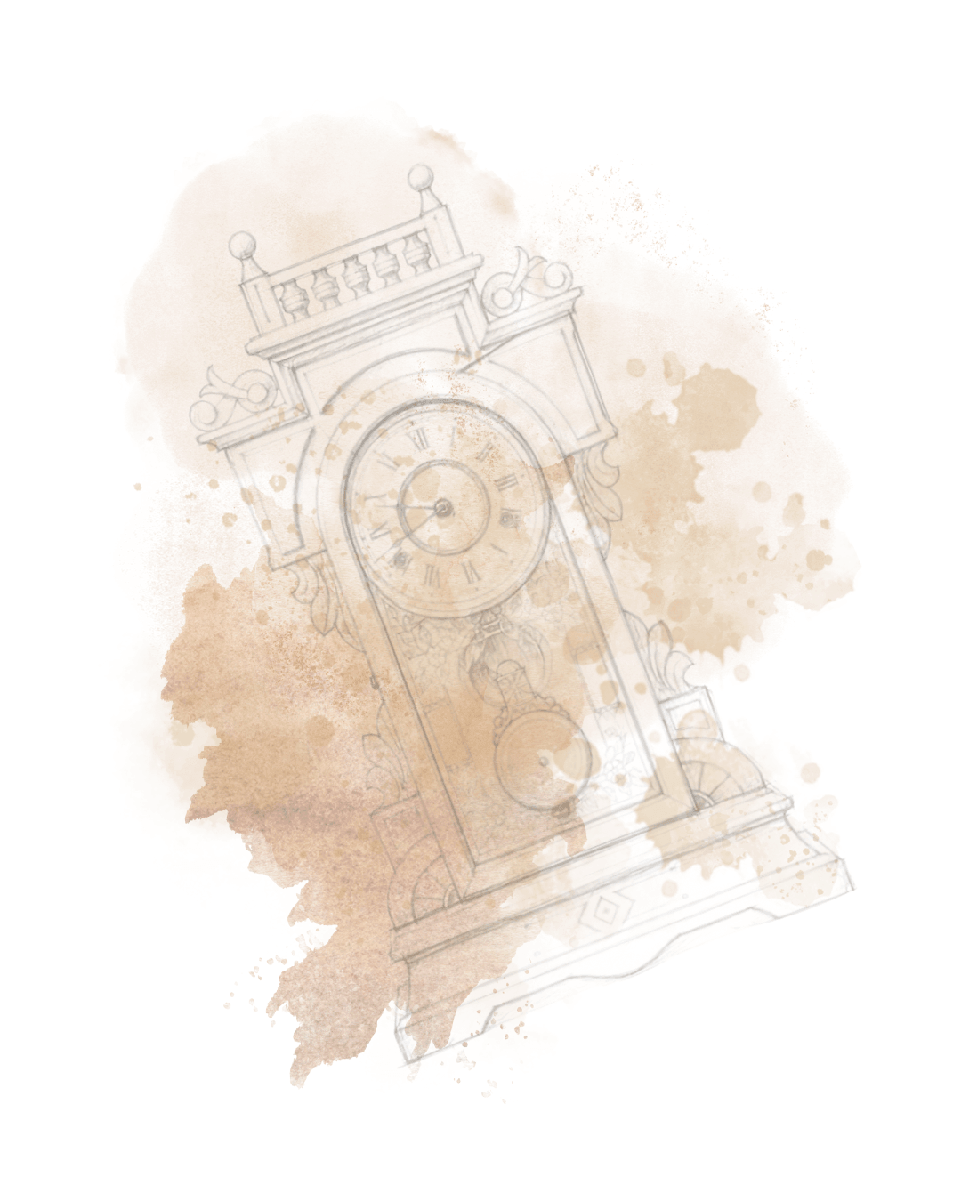 Illustrazione di un orologio a pendolo d'epoca