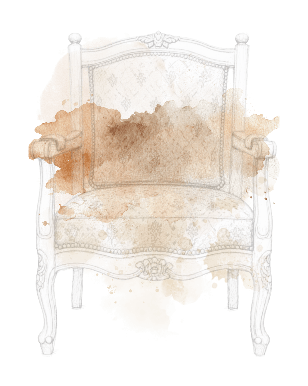 Illustrazione di una antica poltrona imbottita